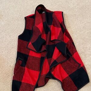 Buffalo Check Open Vest
